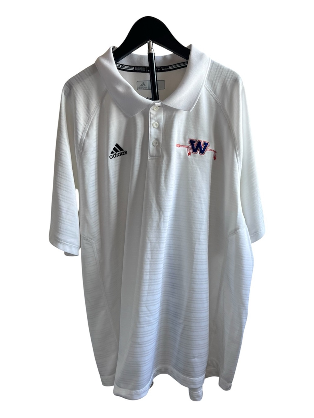 Men’s Adidas Climate Washington Huskies NCAA White Polo Shirt Size 2XL